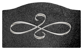 DASHELL-601-SL-SH-BK Silver Scroll Shimmer Black Background